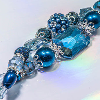 Glass Bead Strand Duo in Blue Royal
