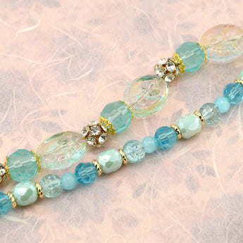 Glass Bead Strand Duo in Waterfalls & Rain