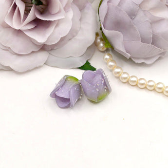 Glass Roses Pair in Purple