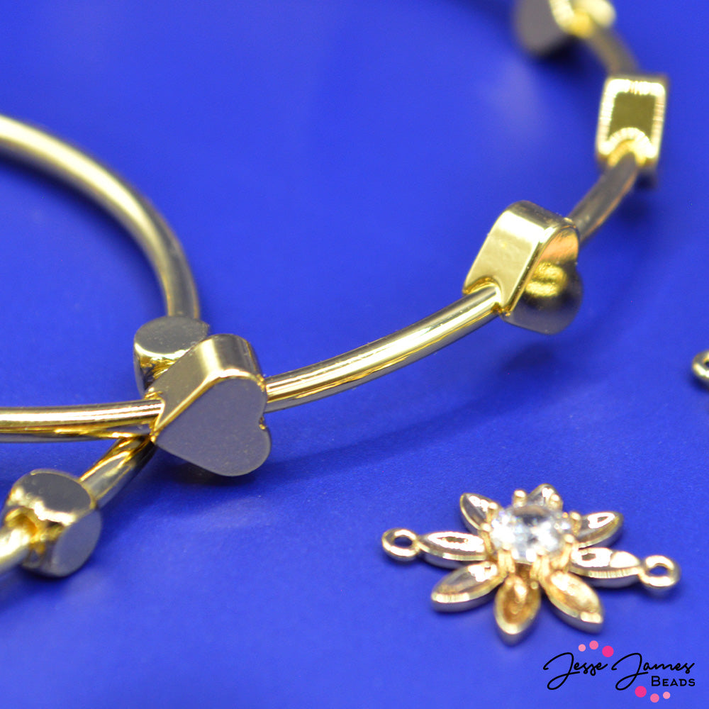 Golden Heart Brass Bangle
