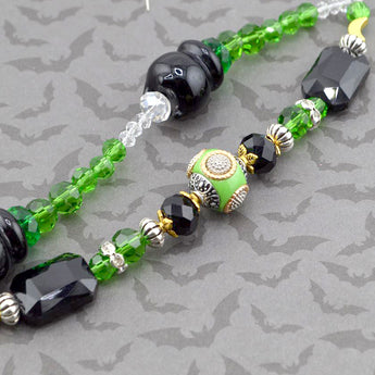 Halloween Lampwork Bead Strand in Witch's Cauldron