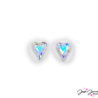 Crystal Heart Bead Pair