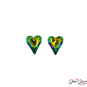 Green Crystal Bead Pair