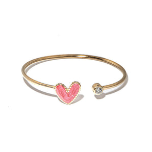 Hearts Aglow Enamel Cuff Bangle
