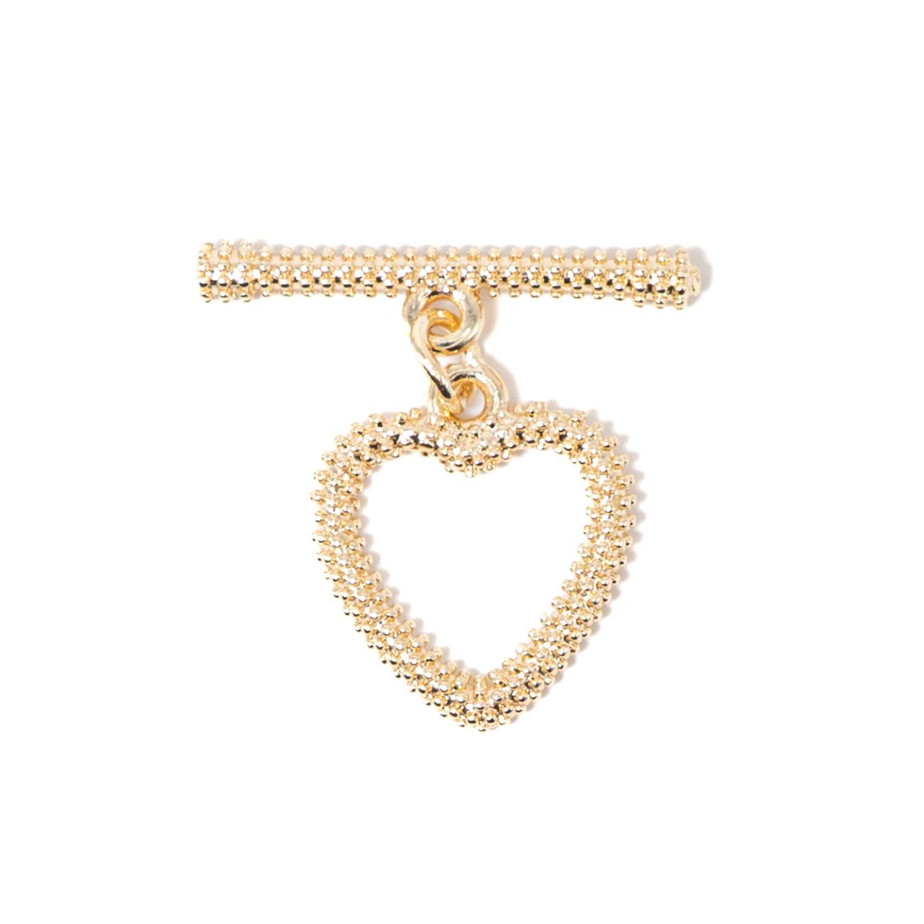 Hearts of Gold Brass Toggle Clasp
