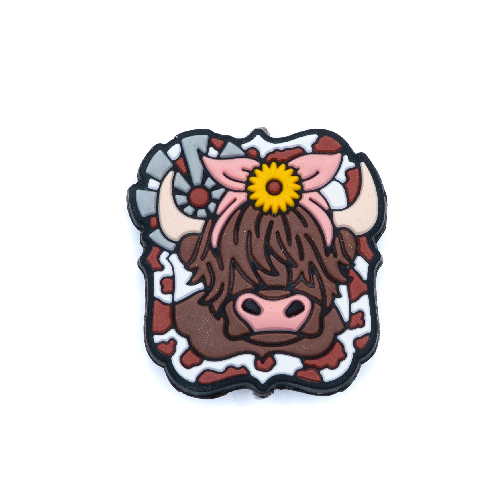 Home On The Range Silicone Cow Focal Bead
