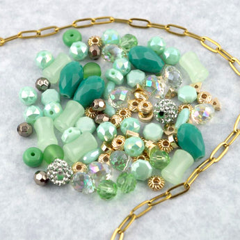 Ice Cream Glass Bead Mix in Mint Chocolate Chip