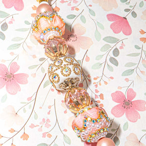 Boho Bead Strand in Peaches & Cream