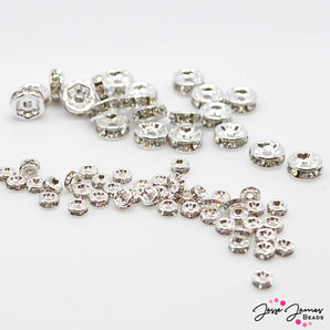 JJB Rhinestone Spacers Set in Silver