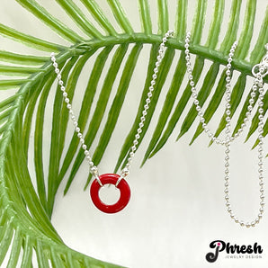 jPhresh designs Red & Silver Simple Necklace