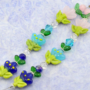 Lampwork Bead Strand Duo in Beauty in Bloom
