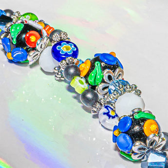 Lampwork Bead Strand Duo in Cosmic Garden