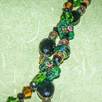 Lampwork Bead Strand Duo in Midnight In The Garden