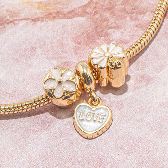 Large Hole Bead Set in Love in Daisies