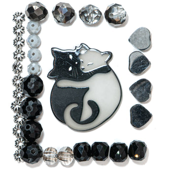 Mini Bead Mix in Ying Yang Kitties