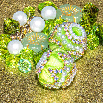 Mini Boho Bead Mix in Key Lime Life ft. Austrian Crystal