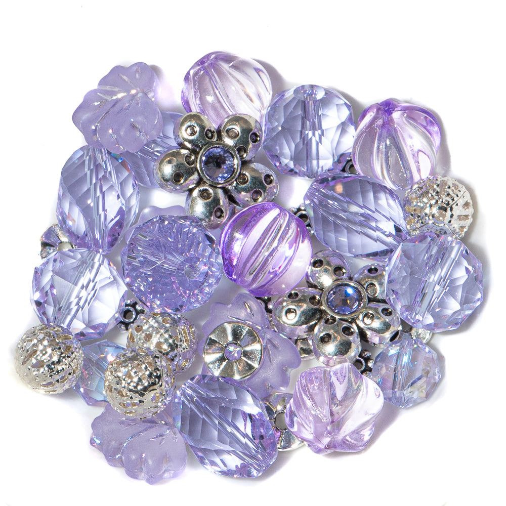Mini Glass Bead Mix in Perry Purple