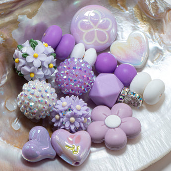 Mini Mixed Media Bead Mix in Purple Aster