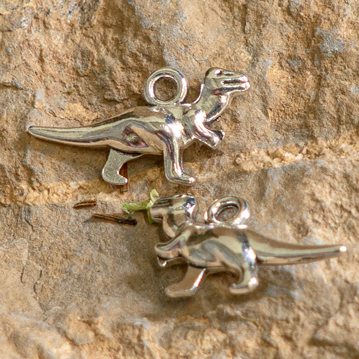 Mini Raptor Charm Pair in Silver