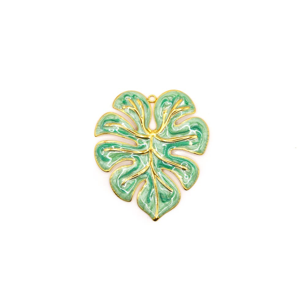 Golden Monstera Glow Pendant