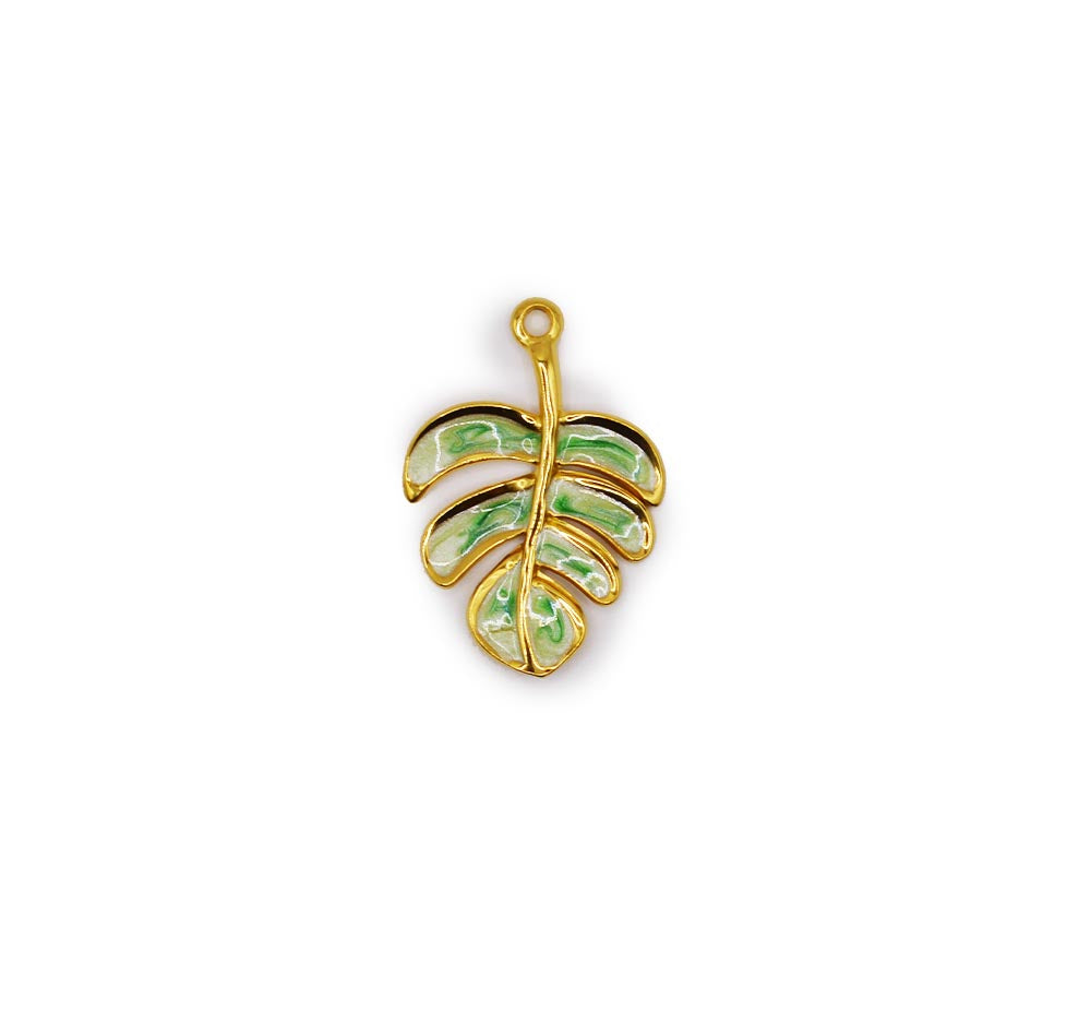 Tropical Glint Monstera Charm