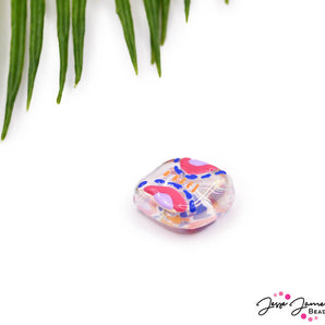 Mosaic Pink Glass Focal Bead