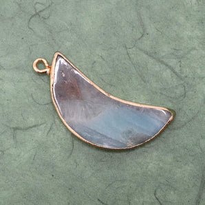 National Park Natural Stone Crescent Moon Pendant