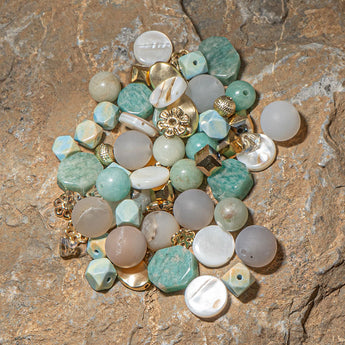 Natural Stone Bead Mix in Seafoam Breeze