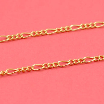 18K Gold Figaro 12-Inch Necklace Chain