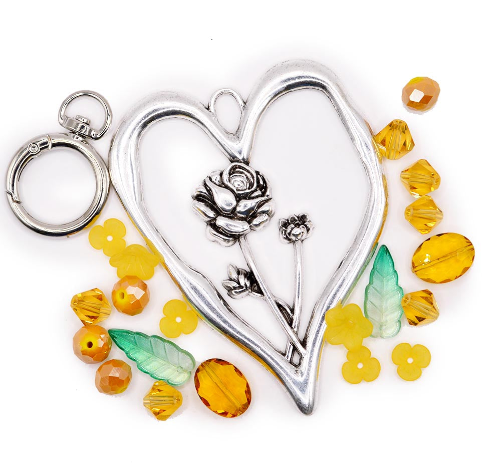Birth Month Flower Keychain Kit in November Crysanthemum