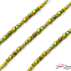 Pantone 2023 Pearl Bead Strand in Leek Green