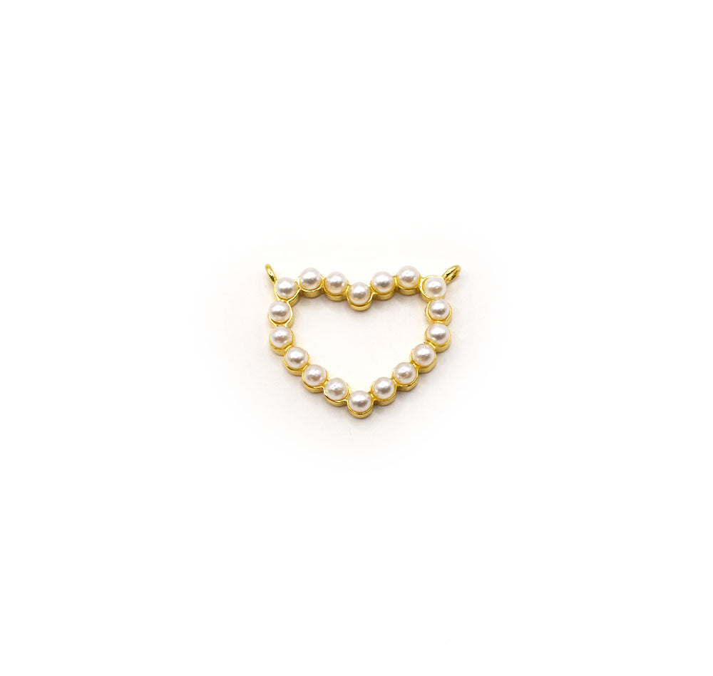 Seashell Heart Glass Pearl Pendant