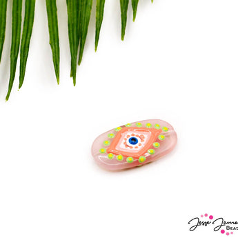 Pink Evil Eye Resin Focal Bead