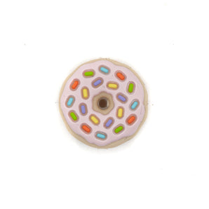 Pink Sprinkled Donut Silicone Focal Bead