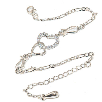 Platinum Heart-to-Heart Link Bracelet