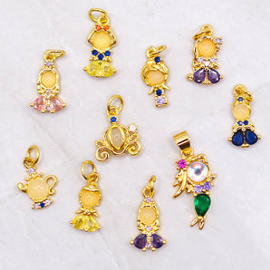 Fairy Tale Princess 18K Gold Charms