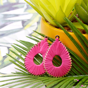 Rattan Teardrop Pendant Pair in Miami Beach Club