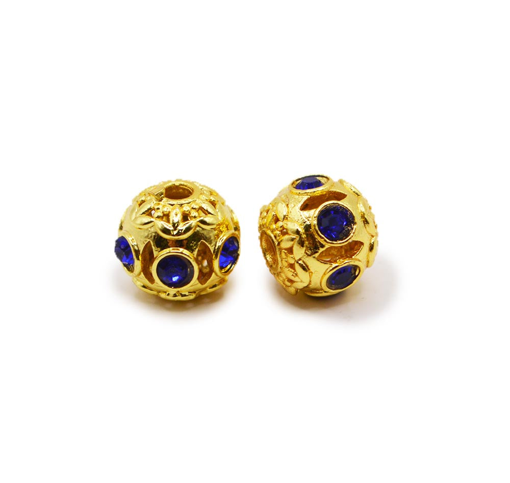 Radiant Spectrum Bead Pair in Dark Blue