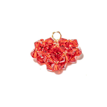 Ruby Heart Beaded Pendant