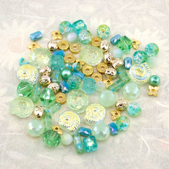 Seashell Bead Mix in Kelp Green