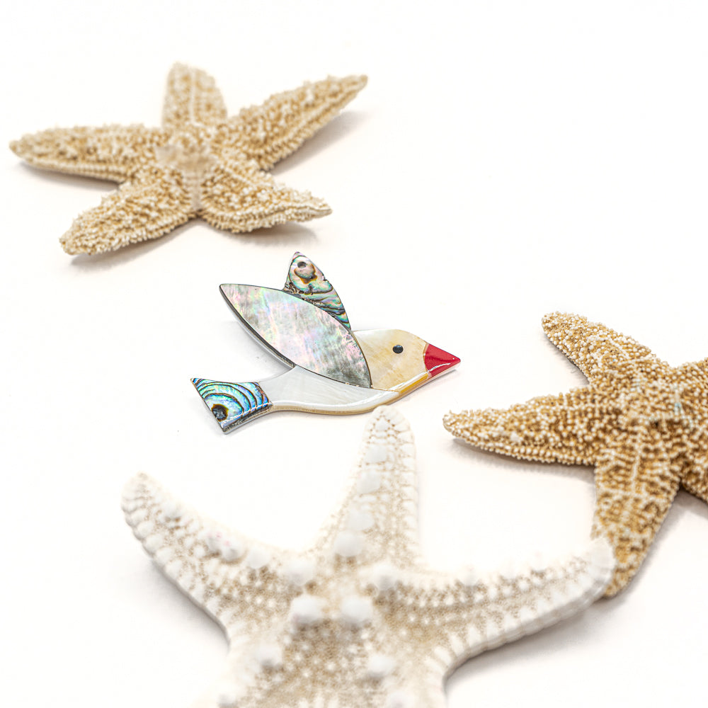 Beach Patrol Shell Focal Seagull Pendant