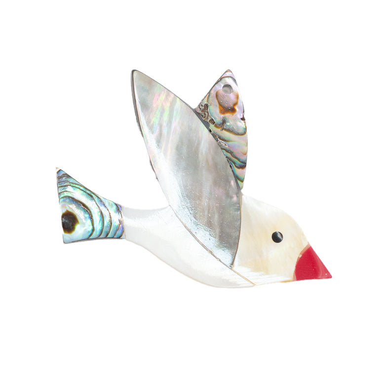 Beach Patrol Shell Focal Seagull Pendant