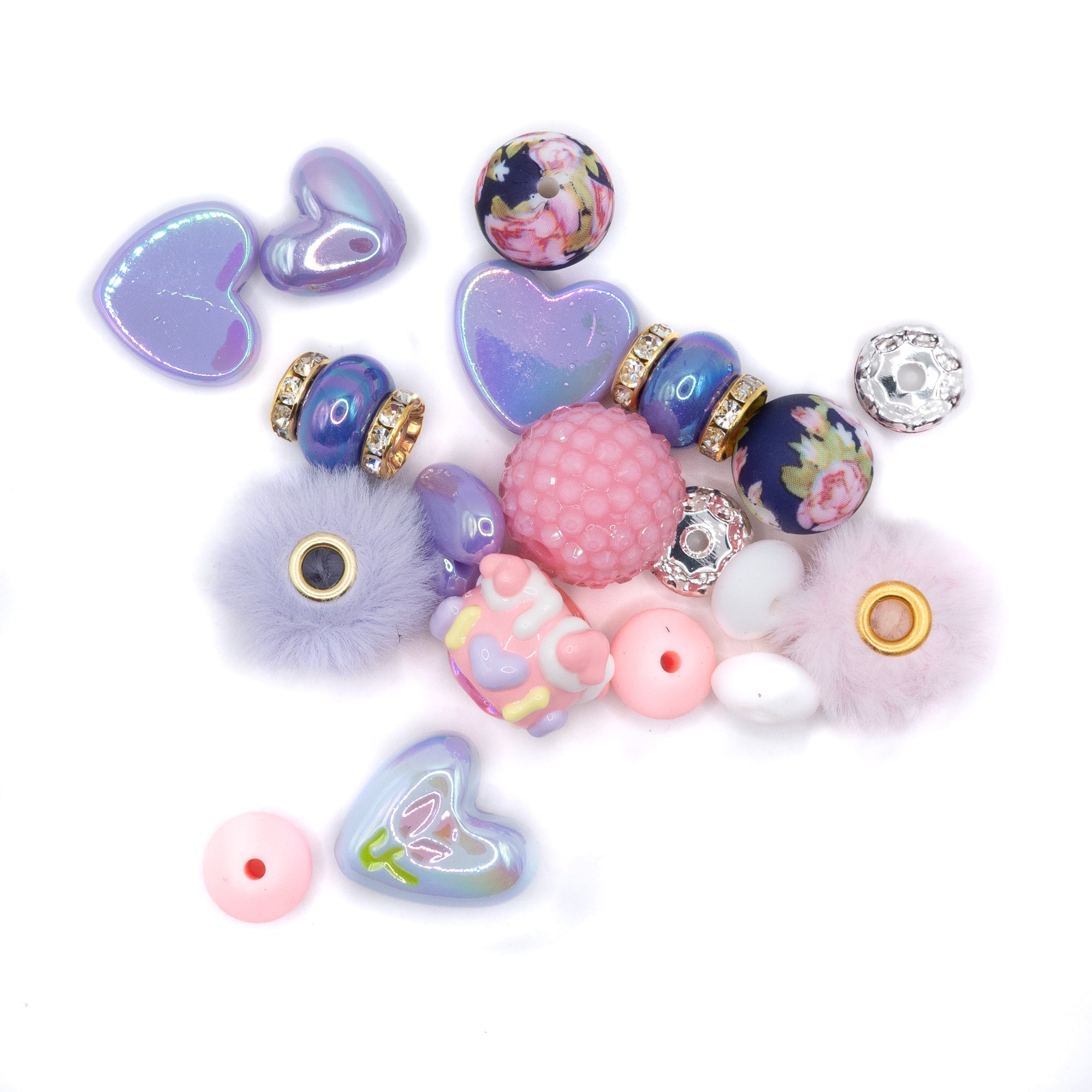 Bite-Sized Silicone Bead Mix in Lavender Haze