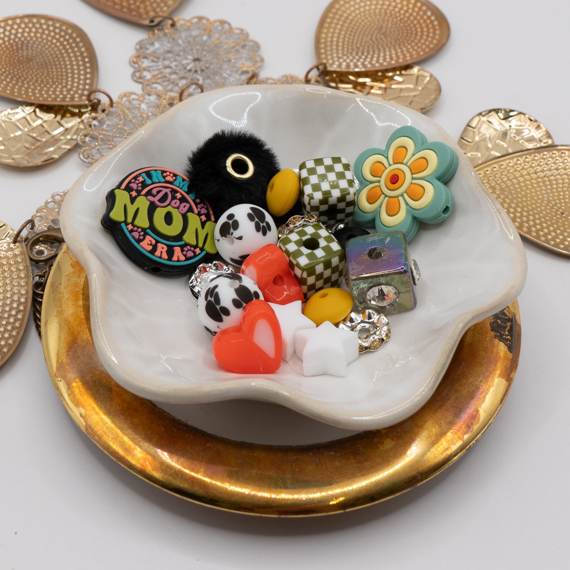 Bite-Sized Silicone Bead Mix in Pawprints & Love