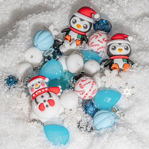 Silicone Bead Mix in Penguin Party