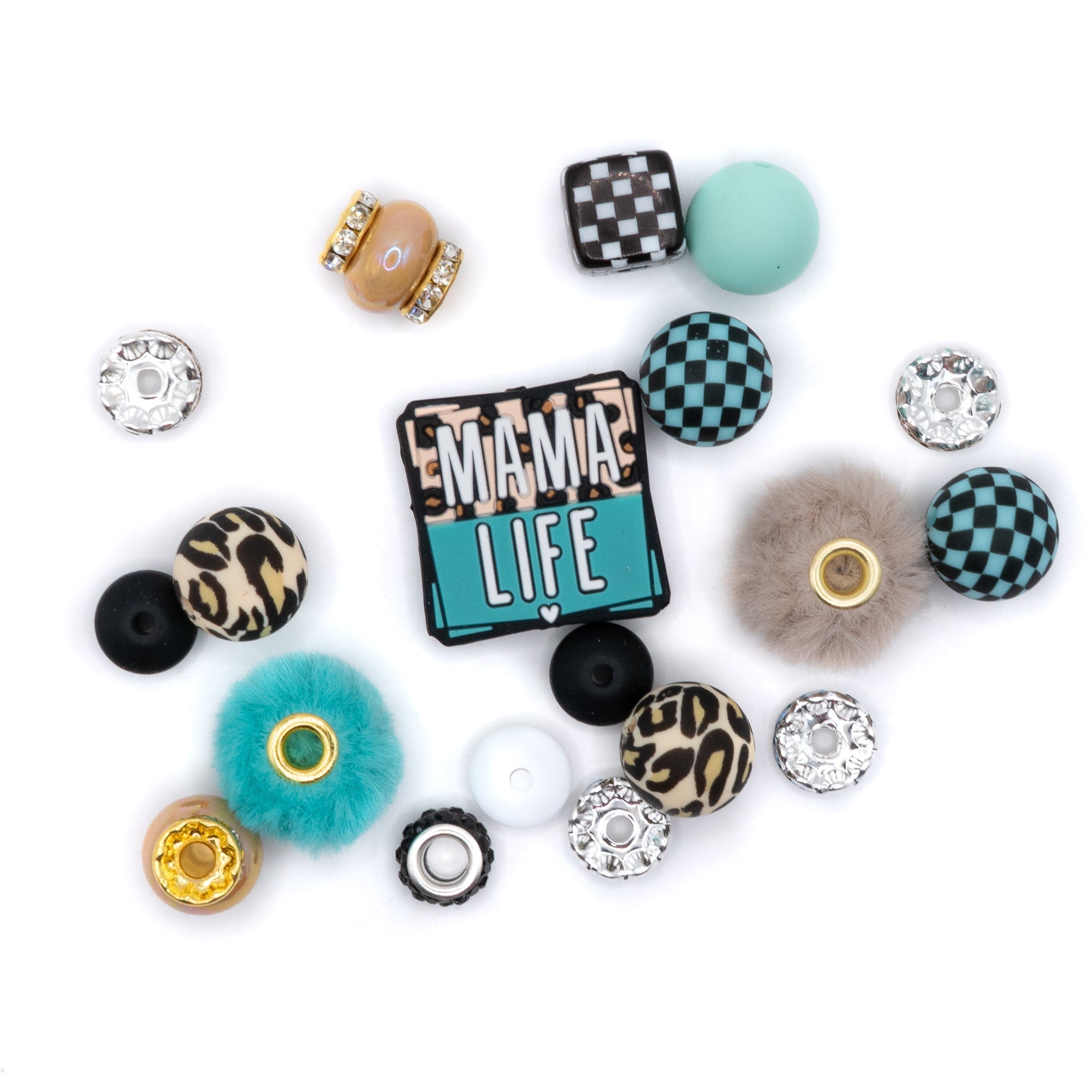 Bite-Sized Silicone Bead Mix in Wild Mama