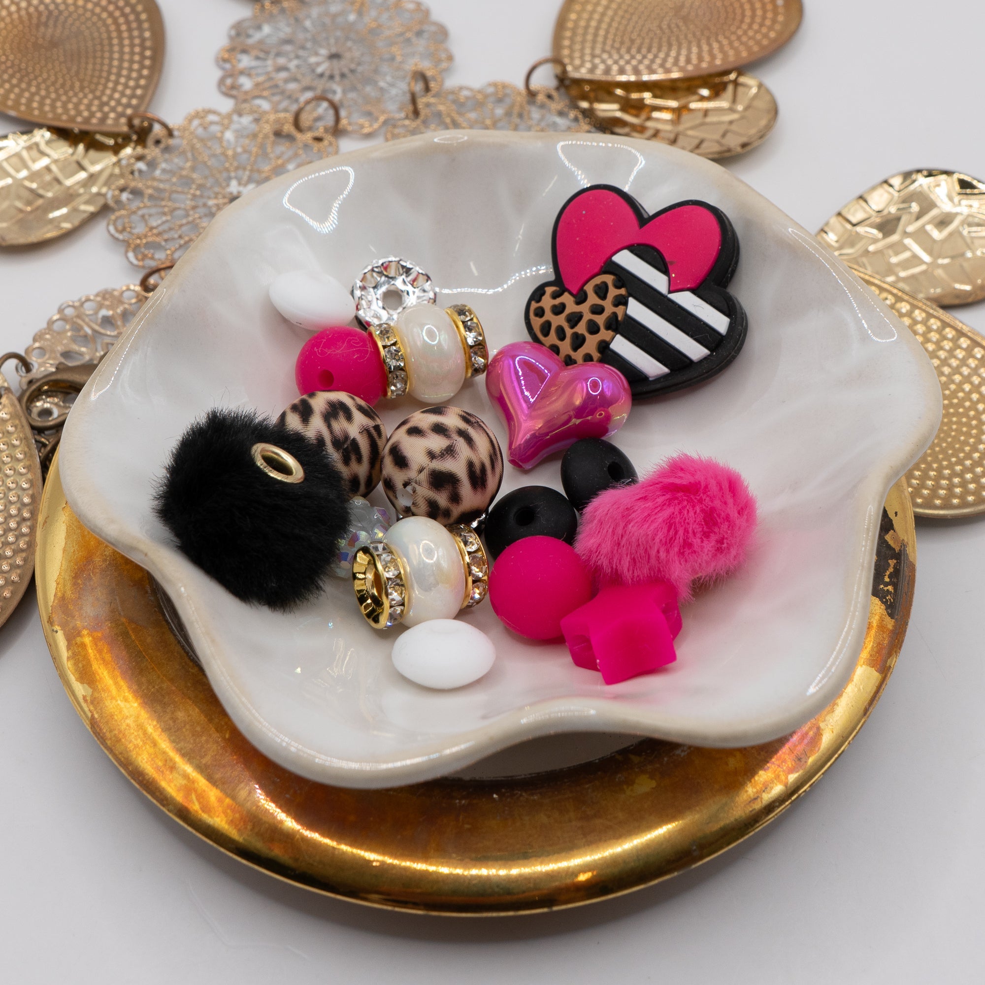 Bite-Sized Silicone Bead Mix in Wild Rose