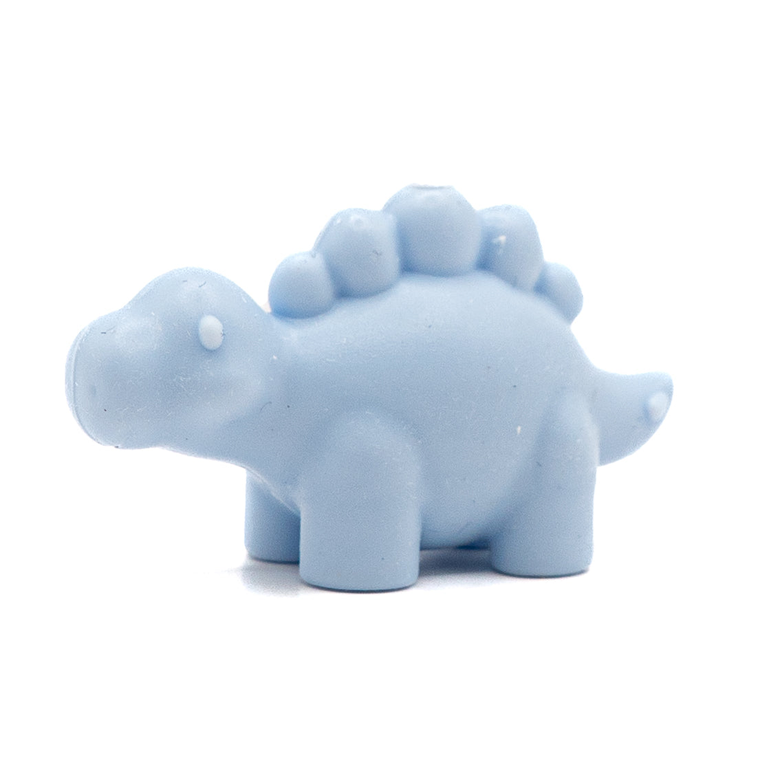 Silicone Focal Bead in Bessie the Steel Blue Stegosaurus