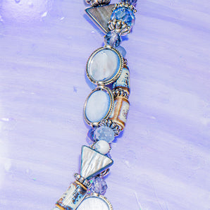 Skinny Shell Bead Strand Duo in Grey Skies