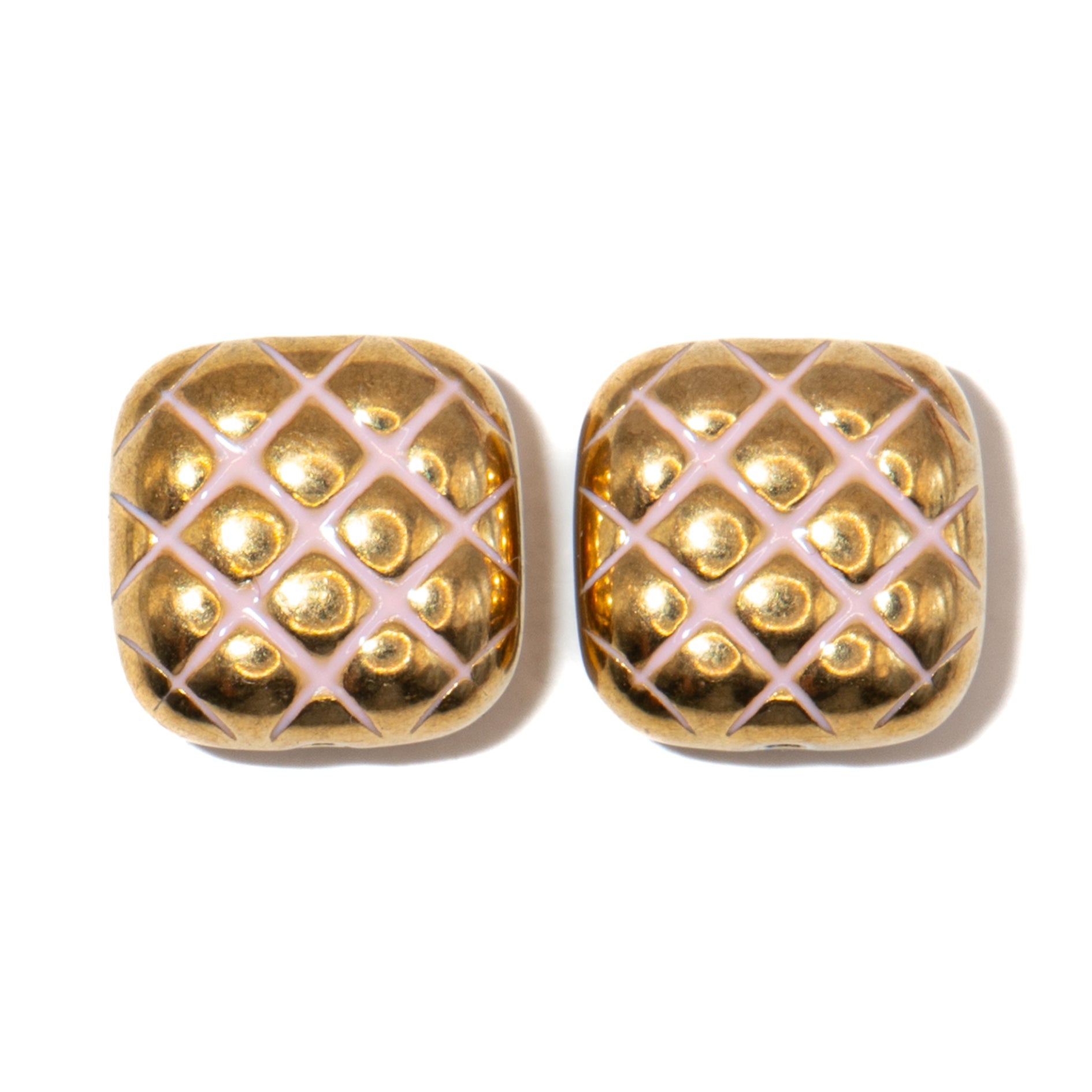 Square Bead Pair in Mermaid Scales